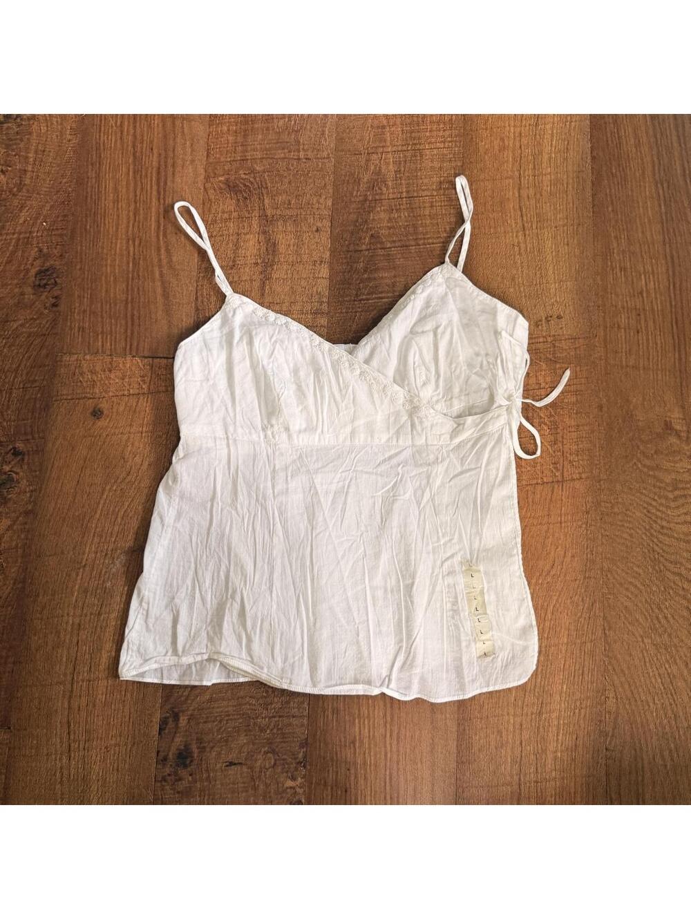 Gap Y2K Cotton Wrap Cami in White